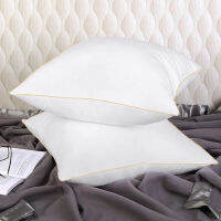 Peter Khanun European Pillow Insert Euro-Sized Square Pillow for Sleeping White Goose Feather Filling with 100 Cotton Cover