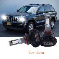 2PC 9006 80W 8000LM ไฟหน้ารถมอเตอร์ไซค์แบบ LED ชุดสำหรับ Jeep Grand Cherokee Commander 2006-2010 COB อุปกรณ์เสริม