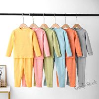 【Ready Stock】 ▦◇○ C22 [ ZY ] 90-180CM Childrens Patch Belly Protection Long-Sleeved Suit Seamless Underwear Set Autumn Winter Baby Thermal Inner Wear Cloth