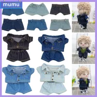 MUMU ของเล่นเด็กเล่น เสื้อโค้ท เสื้อผ้าตุ๊กตา1/12 เสื้อผ้าตุ๊กตา10ซม. กางเกงยีนส์ตุ๊กตา10ซม. แจ็คเก็ตผ้าฝ้ายแฟชั่น กางเกงยีนส์ตุ๊กตา