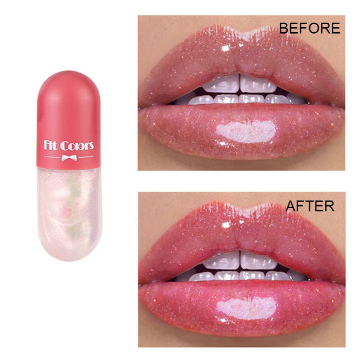 Mini capsule lip gloss Moisturizing Lip Oil Transparent color-changing lip enriching oil Lipstick primer liquid nourishing gel