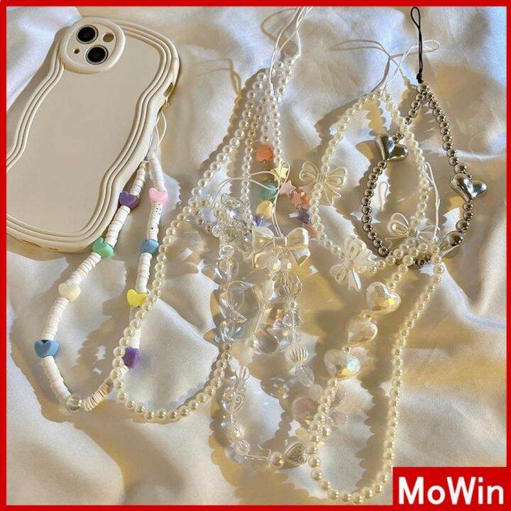 mowin-เข้ากันได้สำหรับ-เคสไอโฟน-เคสโทรศัพท์-เชือกคล้อง-สร้อยข้อมือ-ลูกปัดหลากสีสวยงาม-คละแบบ-ลูกปัดหัวใจยิ้ม-ใช้ได้กับ-เคสไอโ