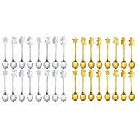 16Pcs Christmas Decorations for Home Stainless Xmas Coffee Spoons Dessert Spoon Tableware Kitchen New Year Gifts