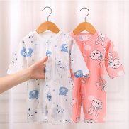 Body dài tay cho bé trai, bé gái, bodysuit liền thân vải cotton thông hơi