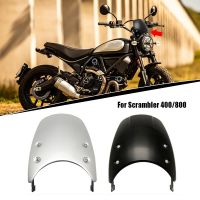 กระจกบังลม DUCATI Scrambler 800 2015-2021 2019สำหรับรถจักรยานยนต์กระจกหน้ารถแฟริ่งกระจกบังลมอลูมิเนียมที่เบนทางลม