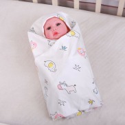 Khăn cuốn bé sơ sinh vải cotton mềm - mịn - mát kích thước 90 90cm