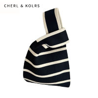 CHERL &amp; KOLRS กระเป๋าเสื้อกั๊กถักกระเป๋าหิ้วทรงสี่เหลี่ยมความจุขนาดใหญ่กระเป๋าขนสัตว์