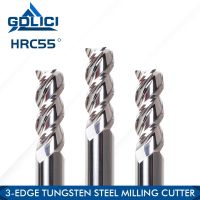 GDLICI HRC55 เครื่องตัดกัดอลูมิเนียมคาร์ไบด์ 3 ขลุ่ย CNC End Mill สำหรับอลูมิเนียมทองแดงไม้เครื่องมือกัดเหล็กทังสเตน 4 มม. 6 มม.