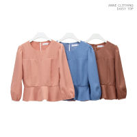 Anne Clothing "เสื้อเดซี่ ผ้าพื้น" เสื้อแขนยาวชายระบายแต่งแขนตุ๊กตาน่ารัก