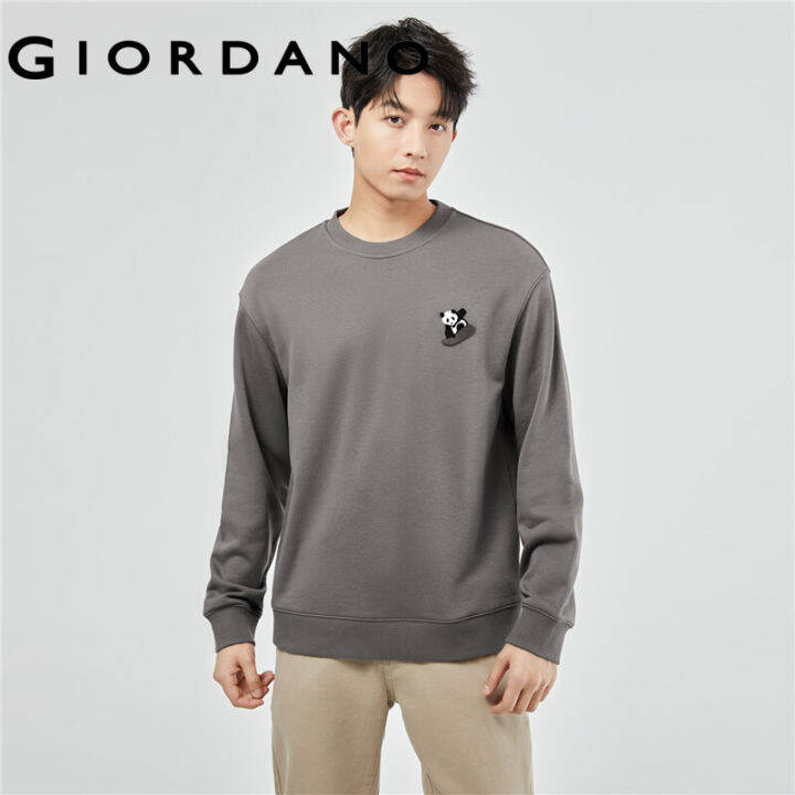 GIORDANO Men Sweatshirts Panda Turf Embroidery Pullover Sweatshirts Simple  Crewneck Terry Fashion Casual Sweatshirts 18023923 | Lazada PH
