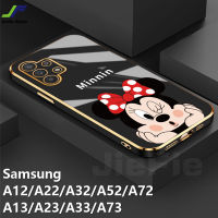 JieFie น่ารัก Minnie โทรศัพท์กรณีสำหรับ Samsung Galaxy A22 / A12 / A32 / A52 / A72 / A13 / A23 / A33 / A53 / A73 / A14 / A24 / A34 / A54 การ์ตูน Chrome Plated Square Soft TPU