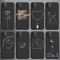 {L electronic shell} แฟชั่น Soft TPU Girl Lisa Art David Line ทาสีโทรศัพท์กรณี Coque Fundas สำหรับ iPhone 12 7 8Plus X XS 11 Pro Max SE2020 13กรณี