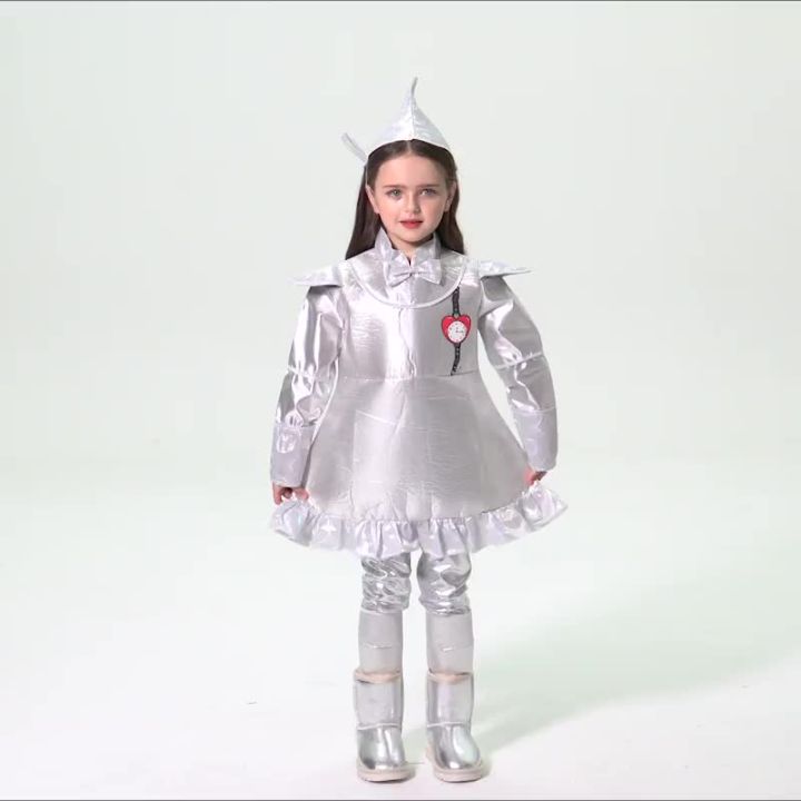 Tin Man the Wizard of Oz Girls Costume, Kids Tin Man Costume