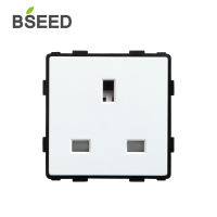 BSEED Mvava DIY UK EU Standard TV Salite USB Socket Button Switch With Crystal Glass Frame Panel White Home Improvement