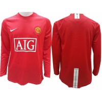 shot goods Top Quality 2007 2008 Manchester United Retro Long Sleeve Soccer Jersey