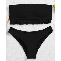 Sexy Bandeau Bikini Swimsuit Female Ruffle Swimwear Women Push Up Bikini Set Beach Bathing Suit Summer Bather Biquini