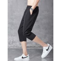 READY STOCK M-5XL 3 4 Pants Men Cropped Pants Summer Shorts Men Thin Slim-fitting Pants Men Casual 7-point Loose Ice Silk Quick-drying Shorts 3 4 Sport Pants Short Pants Men Seluar Pendek Lelaki Shorts Skorts