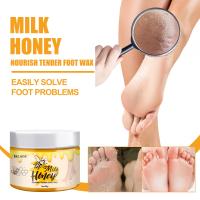 【CW】 50g Milk Honey Wax Foot Mask Exfoliating Dead Skin Remover Anti Crack Cream Reduce Dryness Roughness Repair Care