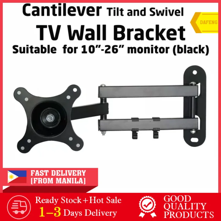 Loop Alloy Cantilever TV Wall Bracket Tilt and Swivel Suitable for 10
