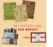 HCMSet nguyên liệu làm kẹo nougat trà xanh 10 món + tặng 50 tờ giấy gói kẹo