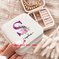 卐▪☜ Custom Name Jewelry Boxes Bridesmaid Jewelry Box with Initials Maid of Honor Personalized Gift for Women Travel Jewelry Case