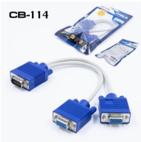 สาย Y VGA Splitter cable 1ออก2 จอ CB-114 ใช้กับอุปกรณ์ คอมพิวเตอร์ เพื่อแยกจาก 1จอ เป็น 2 จอ คุณภาพดี ทนทาน สัญญาณภาพ