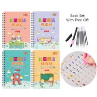 Mandemu 4 Book Set Magic Practice Copybook Kids Caligraphy Book Learning Writing Book Kid Magic Book With Pen Free Gift