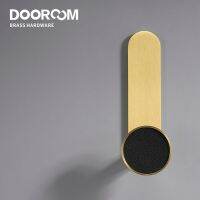 【LZ】◘  Dooroom Brass Real Leather Punch-Free Glue Stick Cabinet Handles Bearing Hooks Bathroom Indoor Kitchen Hallway Wall Clothes Hook