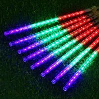 หลอดดาวตก LED สลับสี50CM ชุด 8 หลอด พร้อมใช้งานเลย กันน้ำกันฝน