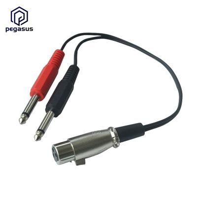 0.3ม. 3pin Xlr ตัวเมียเป็น Y ปลั๊ก Trs ออดิโอ1/4 "คู่โมโน6.35มม. ตัวผู้2