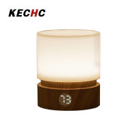 KECHc กลางคืนพร้อมด้วยตัวจับเวลาไม้ลายไม้สำหรับเด็ก DC 5V โคมไฟ LED ข้างเตียงปรับความสว่างได้3000K ไฟอุปกรณ์ช่วยนอนหลับ