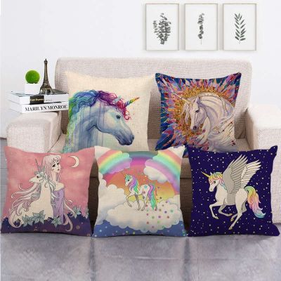 【hot】✈℗✹ Unicorn Pillowcase Cotton Pillows for Room Aesthetics Boy Kid Covers