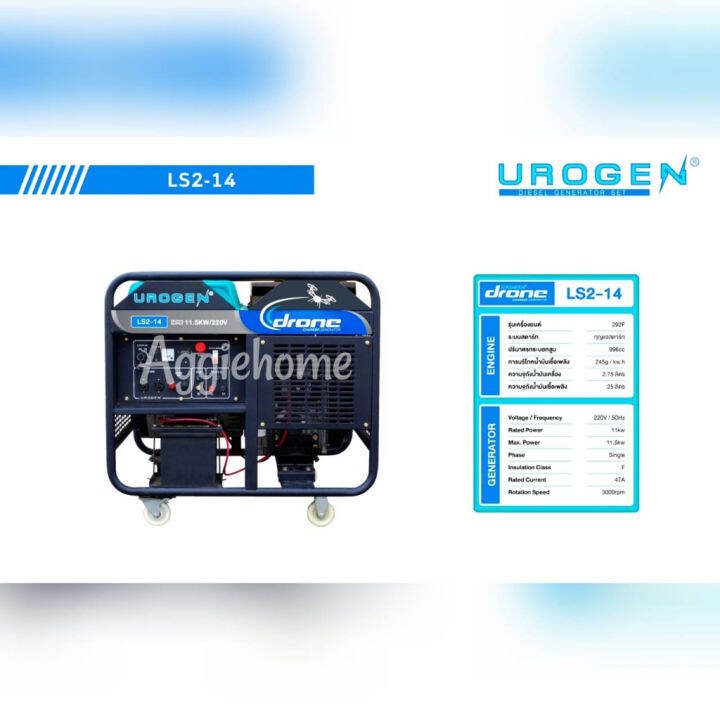 urogen-เครื่องปั่นไฟ-ดีเซล-รุ่น-ls2-14-220v-11500วัตต์-เครื่องยนต์-4จังหวะ-2-สูบ-กุญแจสตาร์จ-ปั่นไฟ-จัดส่ง-kerry