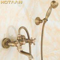 . Bathroom Bath Wall Mounted Hand Held Antique Brass Shower Head Kit Shower Faucet Sets YT-5338-A