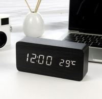 นาฬิกาดิจิตอล นาฬิกาตั้งโต๊ะ modern นาฬิกาปลุก ของตกแต่งบ้าน wooden alarm clock ตั้งเวลาปลุกได้ สั่งการด้วยเสียง สินค้ามีการรับประกัน Mixlizz Club