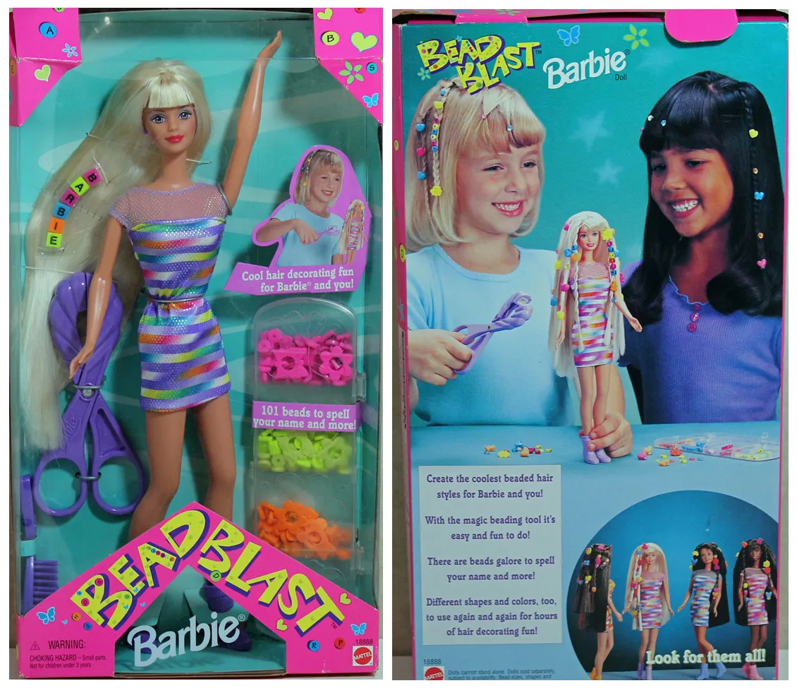 Barbie Bead Blast Blonde Barbie 1997 Qi Liu Hai Long Hair Hair Salon Barbie  | Lazada PH