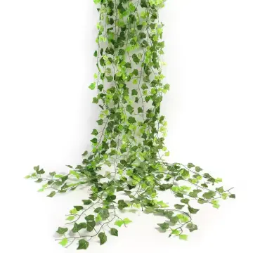 1pc 210 CM Artificial Leaf Vine, Simple Green Polyester Fake Vine Garland  For Home Decoration