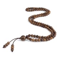 ZZOOI Classic Vintage Men Necklace Bracelets Women 6mm Wooden Beaded Necklace Healing Balance Bangles Prayer Reiki Buddha Jewelry Gift