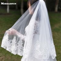 New 1 Layer Bling Sequins Lace Edge Short Wedding Veil with Comb Elegant Tulle Bridal Veil Velos De Novia Hair Accessories