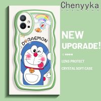 Chenyyka เคสสำหรับ Vivo T1 5G T1 Pro S15e 5G IQOO Z6 Lite เคสเคสการ์ตูนโดราเอมอนน่ารักใหม่ มาการอนคลื่นขอบกันกระแทกแบบใสนิ่มเคสมือถือความคิดสร้างสรรค์เคสโปร่งใสกล้องถ่ายรูปซิลิกาเจลฝาครอบป้องกัน