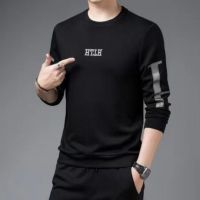 PERRY 2023 new mens printed slim-fit sports sweater bottoming shirt long-sleeved ins Korean version thin section high-end sweater men Authentic British