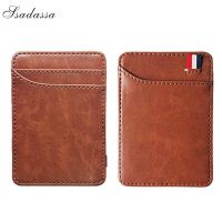 New Fashion Slim Mens Leather Magic Wallet Korea Designer Credit Card Holder Women Small Cash Clip Bilfold Man Clamps for Money