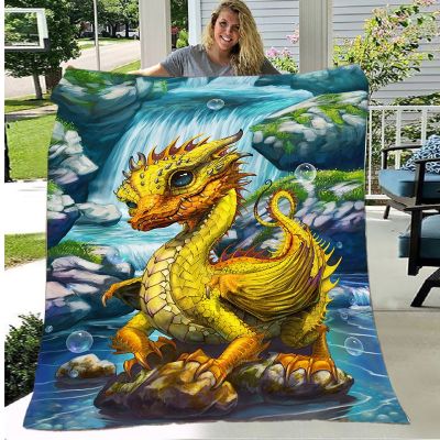 （in stock）3D printed cartoon dinosaur throw blankets, children and adults bedding, warm bed travel blankets, thin bed blankets（Can send pictures for customization）