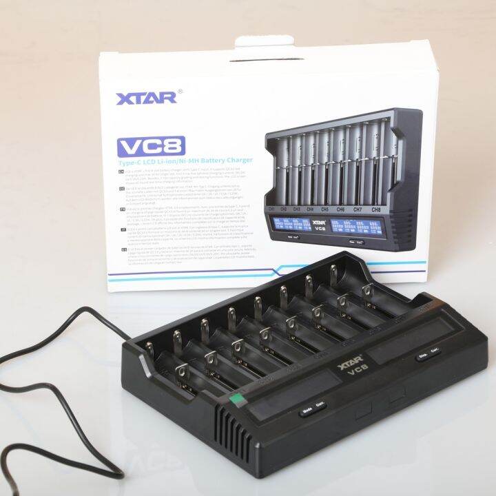 Vape Battery Charger Xtar VC8 Type CLCD Liion/NiMH Battery Charger