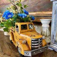 Truck Pots Statue Room Pickup Flowerpot Ornament Landscape Resin Decoraction Luxury