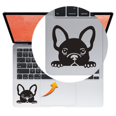 【cw】Cute Peeking Bulldog Laptop Sticker for Pro 16" Air 13 Retina 11 15 Inch Mac Keyboard Cover Trackpad Skin Notebook Decal ！