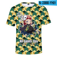 Demon Slayer ฮาโลวีน3D เสื้อยืดสำหรับผู้ชายผู้หญิงเด็กระบายอากาศแขนสั้นพิมพ์ครอบครัว Tee เสื้อ Summer