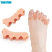 ☽✸✱ 2Pcs 5 Holes Soft Silicone Gel Toe Separators Hallux Valgus Orthopedic Protector Thumb Corrector Spacers Bunion Relief Foot Care