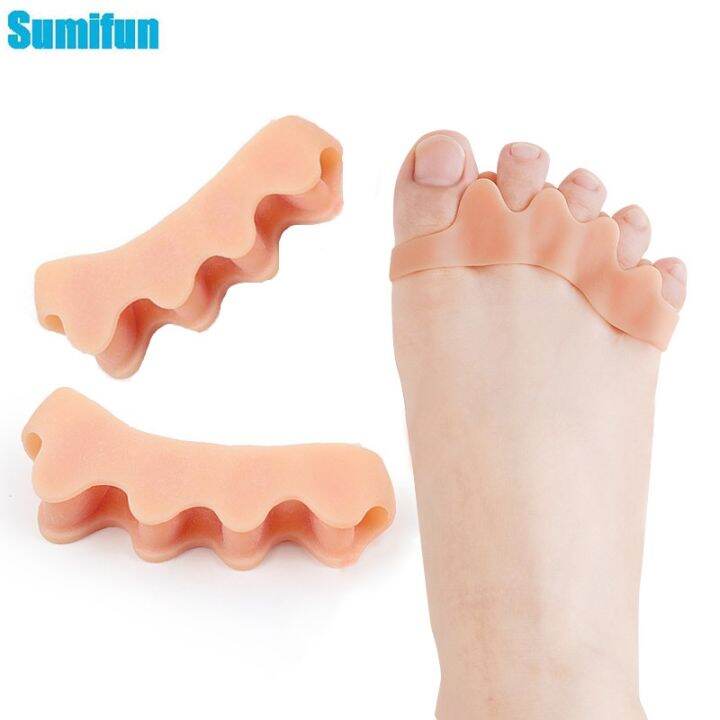 2pcs-5-holes-soft-silicone-gel-toe-separators-hallux-valgus-orthopedic-protector-thumb-corrector-spacers-bunion-relief-foot-care