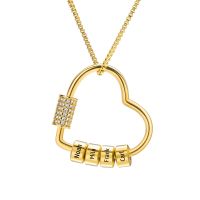 ◇  Personalized Name Heart-shaped Pendant Necklace PVD Plate With AAA  for Day Jewelry